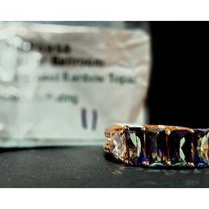 Elegant Gold and Rainbow Topaz Ring